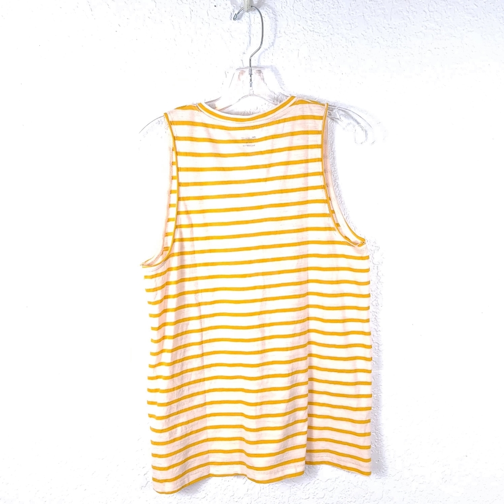 MADEWELL Whisper Cotton V-neck Pocket Stripe Tank - Picture 7 of 11